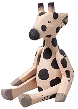 kadoh Kantenhocker Tier (Giraffe) 16 cm • Deko-Figur aus Holz für Wohnzimmer • Handgemachte Holztiere