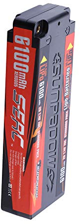 SUNPADOW 2S 7,4V Lipo Batterie 70C 6100mAh étui Rigide avec Balle 4mm pour RC Buggy véhicules Voiture Camion réservoir Bateau Course Passe-Temps