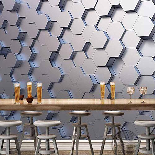 Geometric Wallpaper Murals Photo Wall Paper Sticker for Living Room Tv Background Painting Wall Mural 3D Hexagon Wallpaper,200 * 140Cm
