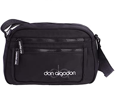 Bolso bandolera de mujer DON ALGODÓN Zeno de nylon negro