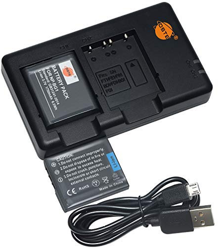NP-BG1 Batterie au Lithium (2 Paquets) et Chargeur Double Compatible avec Sony NP-FG1 et Sony DSC-W30 W35 W50