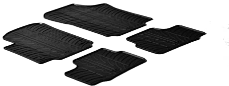 AROBA GL0075V Design Gummi Fußmatten kompatibel mit VW up!, Cross up!, up! GTI ab BJ. 12.2011> erhöhter Rand 4 TLG Farbe Schwarz Gummimatten Automatten passgenau