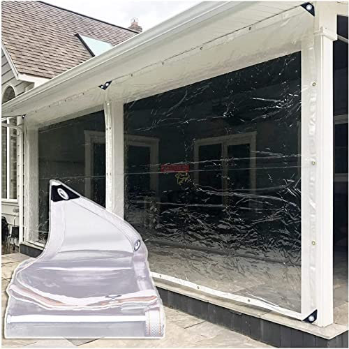 Tende Laterali A Pergola Pannelli Laterali Impermeabili Trasparenti Telone In Plastica PVC con Occhielli Alta Resistenza per Esterno, Terrazza, Padiglione ( Colore : Transparent , Size : 1.20x2.50m )