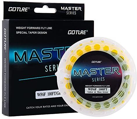 Goture Fliegenschnur Gewicht vorwärts schwimmend//doppelt geschweißte Micro Loops//Fliegenschnur für Süßwasser Salzwasser WF2 3 4 5 6 7 8 9 10 WT 90 100FT