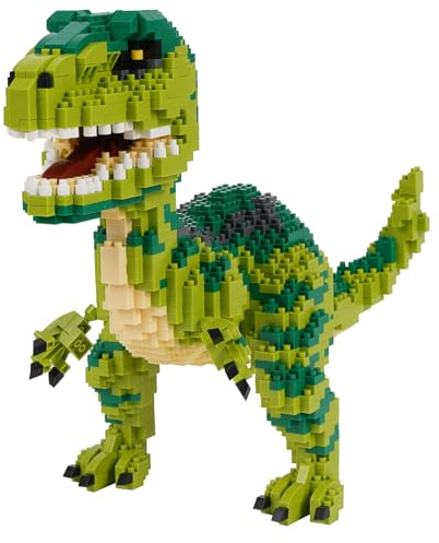 LULUFUN Dinosaurier-Baustein-Kit, DIY-Mini-Baustein-Spielzeug, Dinosaurier-Spielzeug, Geschenk für Erwachsene und Kinder (Velociraptor)