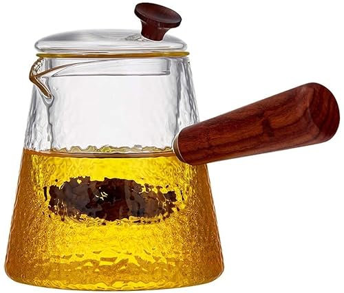 Tetera minimalista moderna de 660 ml Tetera transparente de vidrio borosilicato con mango práctico recipiente de café ergonómico