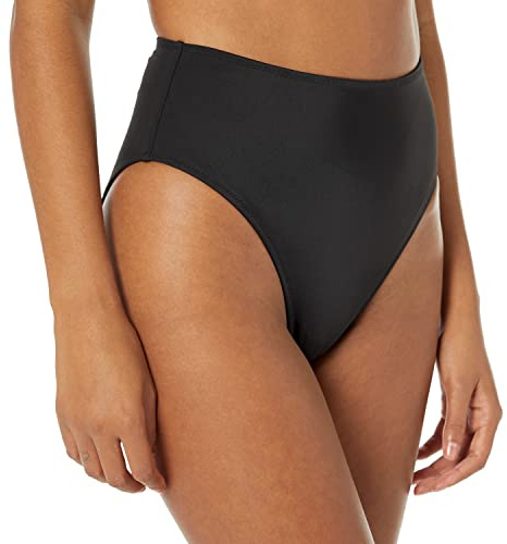 Amazon Essentials Bas de Bikini Échancré Taille Haute Femme, Noir Délavé, 38