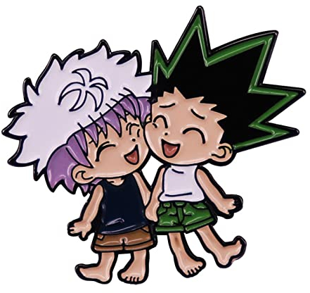 flowereyes Trendy Anime Hunter X Hunter Abzeichen Gon Freecss Pin Karneval Halloween Party Dekoration Killua Zoldyck Cute Cosplay Requisiten Hisoka Broschen für Männer Frauen