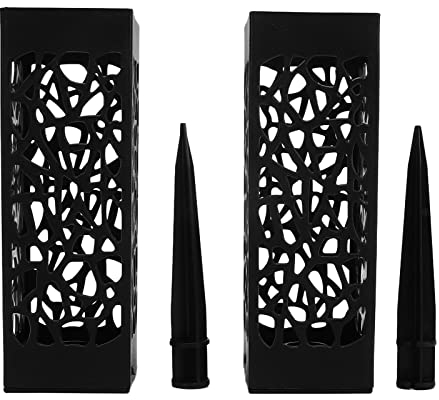 Lot de 2 Vases de Cimetière avec Pointes, Porte-Fleurs pour Marqueurs Funéraires Noirs, Vase Commémoratif en Pierre Tombale pour Décorations de Pelouse de Jardin de Cimetière Extérieur