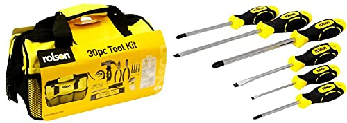 Rolson 36796 30 pc Home Tool Kit & 28573 6 pc Screwdriver Set