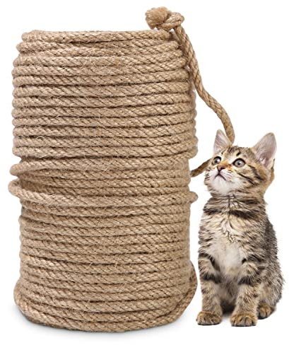 Natürliches Sisalseil 50m*6mm,Sisal für Katzenkratzbaum,Heimwerken,Kratzbaumdekoration,Sisalseil für Kratzbaum 6mm,Home Katzenkratzseil,Katzenspielzeug,Katzenseilzubehör,Sisal,Seil kratzbaum