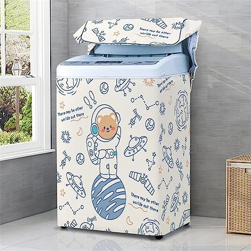 Odot Funda Lavadora de Carga Superior Funda, Lavadora Exterior Impermeable Protectora con Cremallera para Lavadora Cubierta y Secadora de Carga Superior (Espacio del Universo,XL)