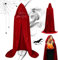 HIQE-FL Halloween Kostüm Umhang mit Kapuze,Rot Umhang mit Kapuze, Vampir Teufel Kostüm Lang Satin Samt Cape,150CM Samt Cape Vampir Kostüm Damen Herren Erwachsener für Karneval Halloween Cosplay