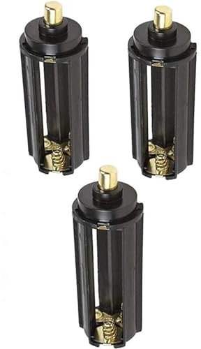 3 x 1.5V AAA Cylindrical Battery Protective Cove Bracket for Flashlight Torch Battery Storage Box Holder, Pack of 3, Black