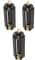 3 x 1.5V AAA Cylindrical Battery Protective Cove Bracket for Flashlight Torch Battery Storage Box Holder, Pack of 3, Black