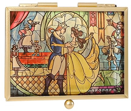 Disney Die Schöne und das Biest, kleine Glas-Schmuckschatulle, offiziell lizenziert, Schmucketui, Geschenke