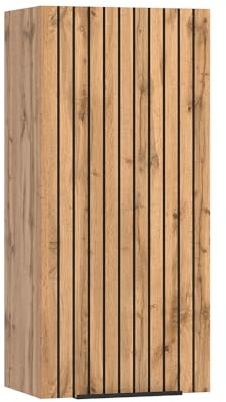 Lomadox Badezimmer Hängeschrank, Eiche mit gestreifter Front, 30cm breit