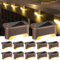 BrizLabs Luci Solari Esterni Giardino, 12 Pezzi Luce Solare per Scale Lampade da Recinzioni Impermeabile Luci Faretti LED Esterno per Gradini Terrazza Parete Terra Vialetti Sentieri, Bianco Caldo