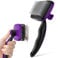 Pecute Self Cleaning Slicker Dog Hair Brush Cat Comb,Rounded PinsPet Hair Brush for Grooming Portable Cat Brush Dog Brush for Cat Dog Massage Clean Tangled Brush,Purple