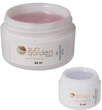 Sun Garden Nails UV Fiberglas Aufbau Gel rose klar 30ml + Versiegelungsgel 5ml Set