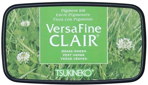Tsukineko VF-CLA-503 VersaFine Clair Stempelkissen-Grün, Grass Green-Groß-Deckend, Wasserfest, Beständig Gegen Ausbleichen-Embossing, pad size: 7.6 x 3.5 cm
