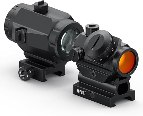 Feyachi RDS-22 rött prickigt visir med M40 3 x förstoringskombo-kit, 1 x 22 mm rödpunktsvisir och röd prickig förstorare absolut medvittne
