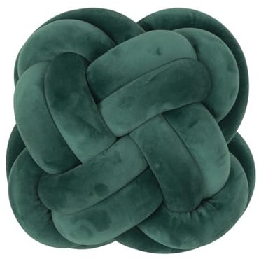 Champracer Knotenkissen, geflochtenes Seitenschläferkissen, Weiche Knoten-Ballkissen, Chinese Knot Kissen, für Sofa, Bett, Wohnzimmer, Babyzimmer (Dunkelgrün)
