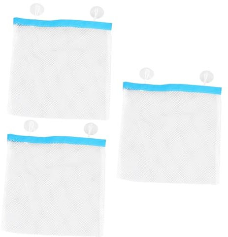 KOMBIUDA 3pièces De Rangement Maille Pour Jouets De Bain Avec Ventouses Solides Organisateur Pratique Pour Garçon Fille Poche à Jouets De Bain Drainante Et Sécurisée