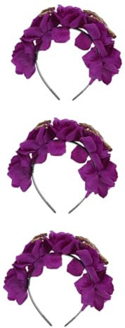 VALICLUD 3pcs Halloween Skeleton Flower Headband Adult Women Day Dead Festival Accessory