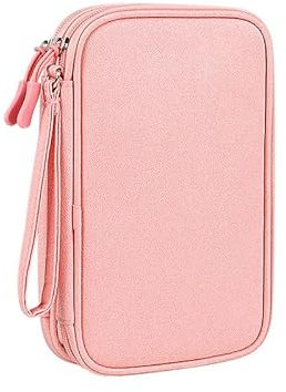 PAPOEEA Kabeltasche Elektronische Tasche Organizer Universal Kabelorganizer Tasche, Reisekabel Organizer Doppelschicht Reise Elektronik Zubehör Tasche für USB Ladekabel Powerbank Rosa