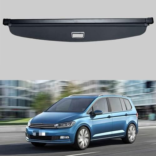 ZhangXD Einziehbar Kofferraumabdeckung Hutablage für VW TOURAN 2016-2022, Kofferraum Abdeckung Rollo Schutz Der PrivatsphäRe Cargo Cover