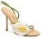Flower High Heels for Women Calla Lily Open Toe Floral Stilettos Heels Sexy Strappy Wedding Birthday Dressy Heeled Sandals, Nude, 6 UK