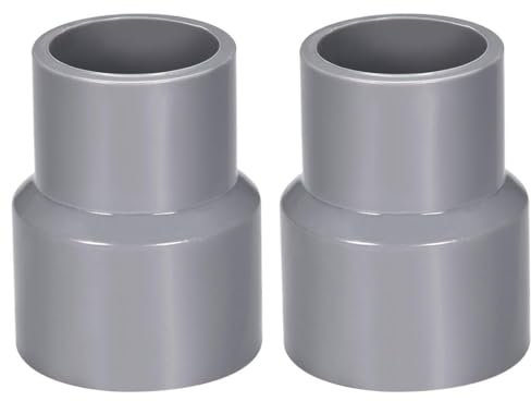 TOP-VIGOR Lot De 2 Raccords Réducteurs PVC DWV 32mm x 40mm Adaptateur De Tuyau Pour Réduction De Diamètre, Connexion Étanche Pour Systèmes D'Eau Potable Et Construction, Gris
