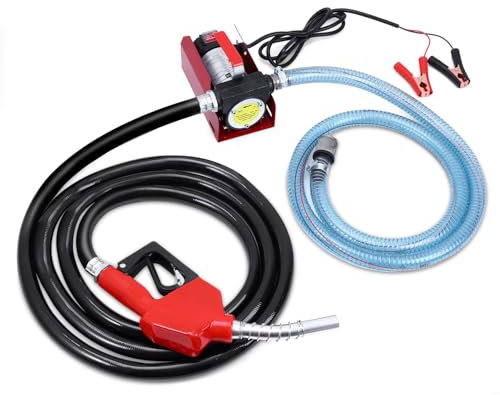Pompe diesel 12 V, 155 W Diesel Transfer Pump, Pompe à huile électrique auto-amorçante 40 l/min, Pompe de vidange d'huile pour voiture avec pistolet et tuyau pour diesel