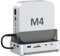 AKKYAJAURE Vertical Docking Station for Mac Mini M4 – USB4 40Gbps M.2 NVMe SSD Enclosure & USB-C Hub, Aluminum Fins Fanless Cooling, Dual Host USB-C Ports, SD/TF 4.0, USB 3.2 & 3.5mm Audio Port