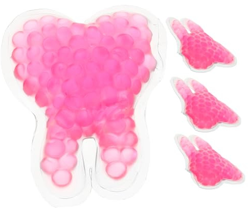 4 Stück-pack Zahn Eispackung aus PVC Gel, Rot, Zahnförmig