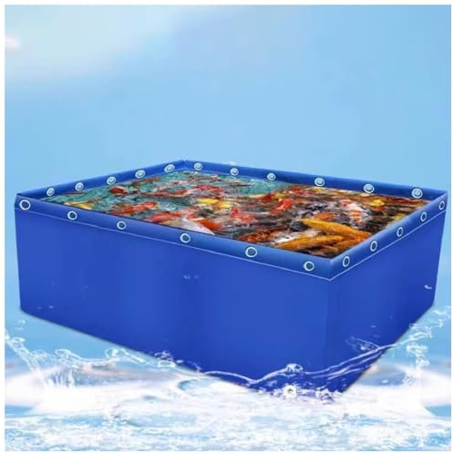 800 * 300 * 100cm,Outdoor Aquarium Pool Teich PVC Segeltuch Teiche mit Ablassventil, für Salzwasserfische Plane Wasserspeicherbecken für Koi Fisch Schildkröten Schwimmen