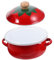 COLLBATH Olla Esmaltada Para Sopa De Tomate Vintage Para Cocina Con Tapa Grande Esmaltada Retro Con Asas Para Estofado Grande Roja