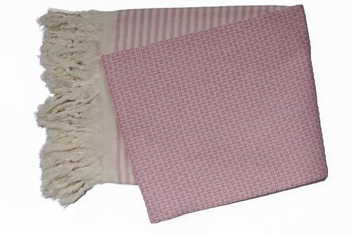 PHLOX Hamamtuch 100 x 200 cm aus 100% Baumwolle, Saunatuch, Strandtuch, Yogatuch & Spatuch - Fuchsia Rosa