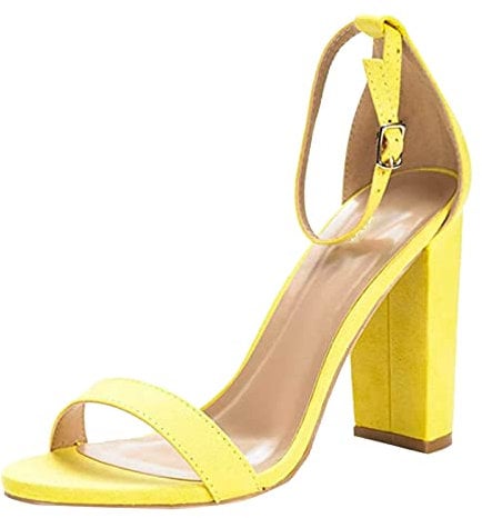 Damen High Heel Pumps Schuhe Sommer Sandalen für Frauen Slides Schuhe Damen, gelb, 38 EU