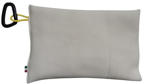 TAKIMED Kissen für Meer und Sauna, hergestellt in Italien, ergonomische Unterstützung für Rücken und Nacken, schwimmend, schnell trocknend, mit Karabinerhaken, Entspannung am Strand, Pool oder Sauna