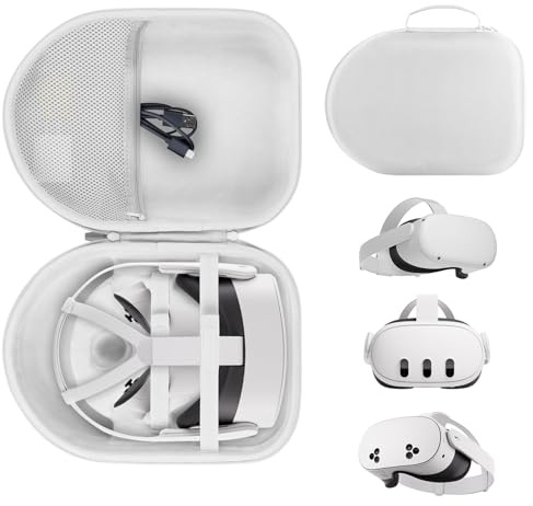 Peyyargo Dur Étui de Protection Compatible avec Meta Quest 2/3/3S Virtual Reality Casque et Accessoires de Contrôleur (Gris)