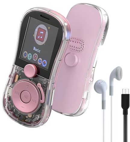 Ouitble Lettore MP3/lettore MP4 HiFi Lossless Music Player con Schermo LCD da 1,77 Pollici con Cuffie Registratore di Altoparlanti Riproduzione di Film E-book (32 GB di piccola scheda di memoria