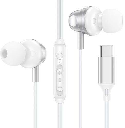 Wire Headphones USB C for iPhone 17e 17 Pro Max Air 16e 16 15 Pro Max/Plus, USBC iPhone 17 Earbuds Wired Ear Buds Earphones Headset Type C Earbud in Ear Headphones with Microphone & Volume Control