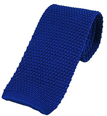 Elegant Extras Plain Royal Blue Silk Knitted Tie