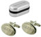 Personalised Rhodium Cufflinks with Personalised Chrome Presentation Case by Select Gifts