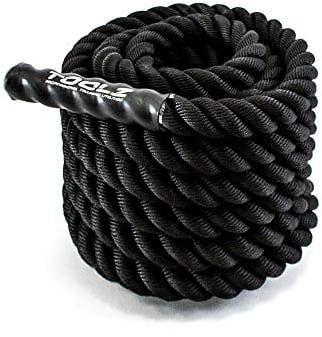 TOOLZ ® Battle Rope, Sportseil für Kraftausdauertraining, schwarz, Länge: 12m / Durchmesser: 35 mm/Gewicht: 10kg