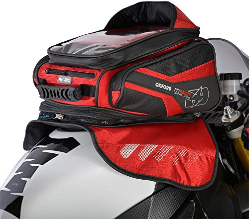 Oxford OL246 Tanktasche, M30R-Magnetbefestigung für Motorrad, Rot, 30 L