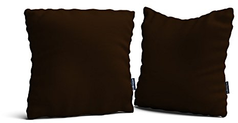 Rollmayer 2er Set Deko-Kissen Kissenhülle Kissenbezug Sofakissen Kollektion Vivid (Braun 28, 50x50cm)