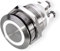 Drucktaster Klingeltaster LED-Taster Einbau 19mm Edelstahl V2A mit LED Ringbeleuchtung flach wasserdicht Schraubkontakte AC/DC mit LED Weiß